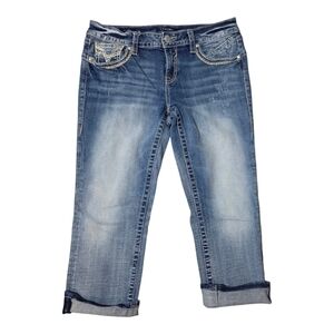Vigoss Jean Capris, Y2K, White Stitching, Size 9/10